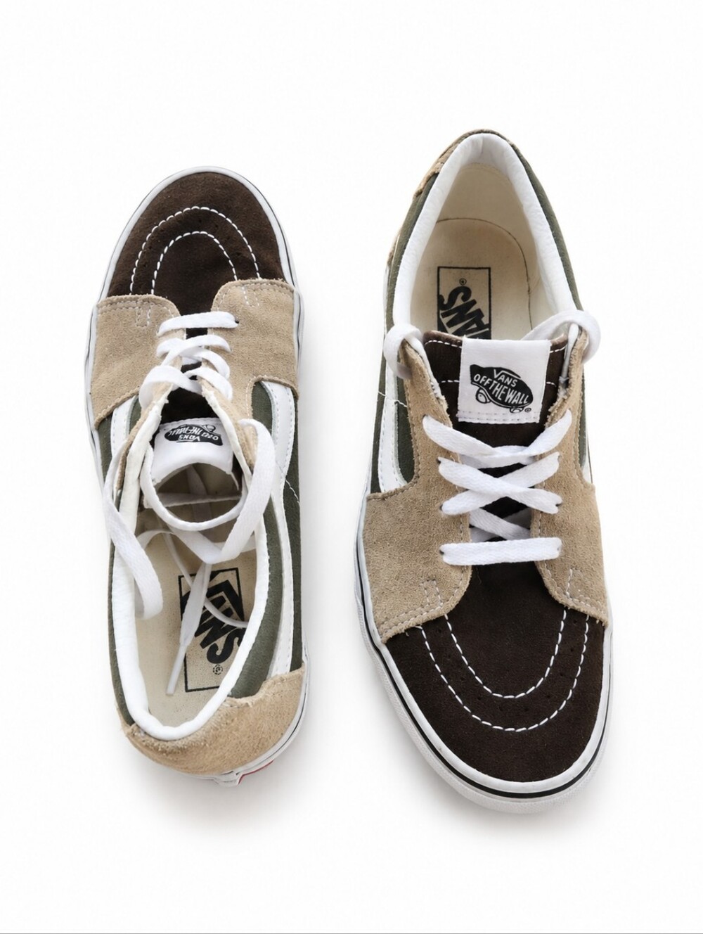Vans Brown & Tan Sneakers – Street-Style Classic Size 7.5